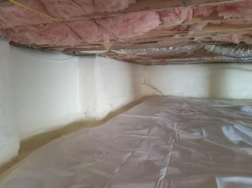 Crawl space encapsulation with closed-cell spray foam for Attic Insulation in Stanton